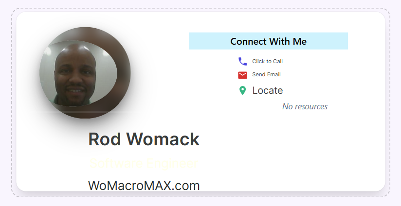 Rod Womack Business Card